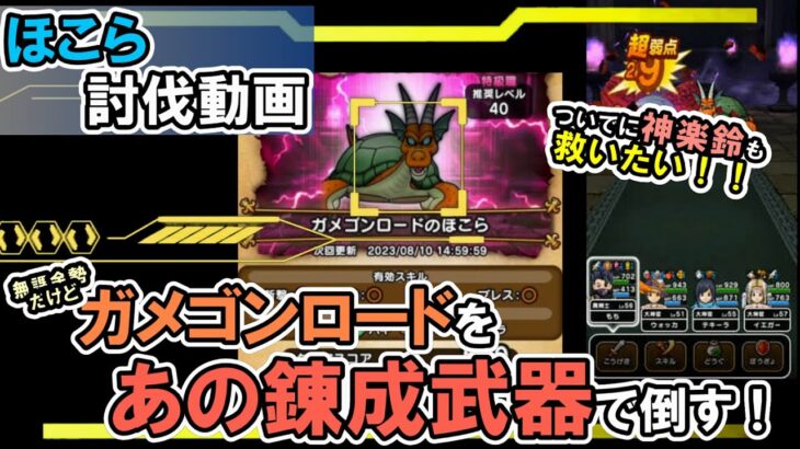 【ドラクエウォーク/ほこら攻略動画】｢ガメゴンロード｣をあの錬成武器で攻略する！【DQW/弱点武器/無課金勢】