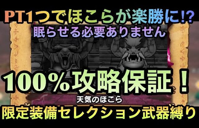 【ドラクエウォーク】装備が揃ってなくても絶対攻略保証⁉︎ PT1つで両方対応 天気のほこら・晴れ＆雨 セレクション装備縛り攻略法 【ドラゴンクエストウォーク】