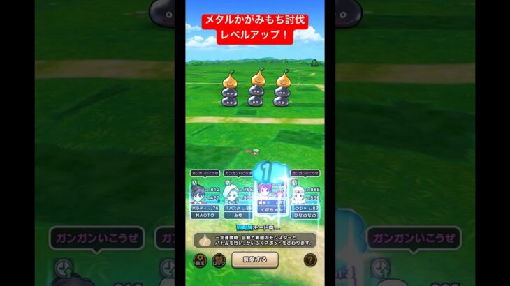 【ドラクエウォーク】メタルかがみもち討伐‼️レベルアップ【ドラゴンクエストウォーク】【DQW】