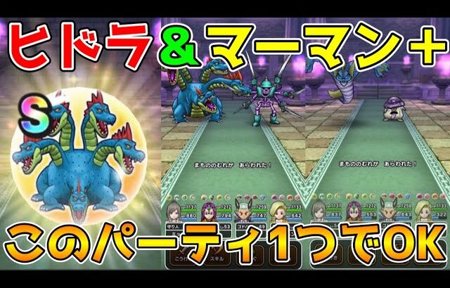 【ドラクエウォーク】ヒドラ＋マーマン＋祠超安定オート攻略！！このパーティ1つで両方OK！！