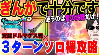 【ドラクエウォーク】ぎんがのつるぎと古い武器で十分!!防具・アクセは必要無し!!メガモン魔性の道化師ドルマゲスを３ターンソロ裸攻略!!