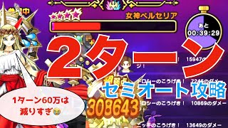 女神ペルセリアセミオート2ターン攻略 パーティー紹介 #ドラクエウォーク#dqw #攻略  #6周年 #ブルフィオーレ