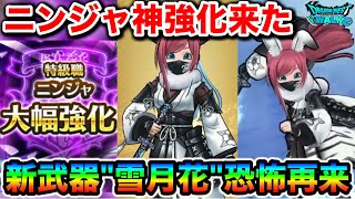 【ドラクエウォーク】ニンジャに神アプデきたー！！超使いやすくなって幸せ！新武器”雪月花”で恐怖レベル再来！