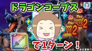 ドラゴンコープスを勇者のつるぎで１ターン攻略！代用武器たくさんあります○【ドラクエウォーク_vol.601】